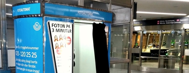Nyinstallation av en fotoautomat till Citybanan, nedgång Vasagatan